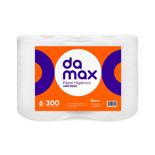Higiénico Damax Hoja Simple 6x300 Metros