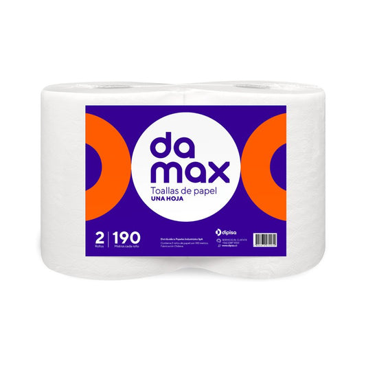 Toalla Papel Damax Hoja Simple 2x190 Metros