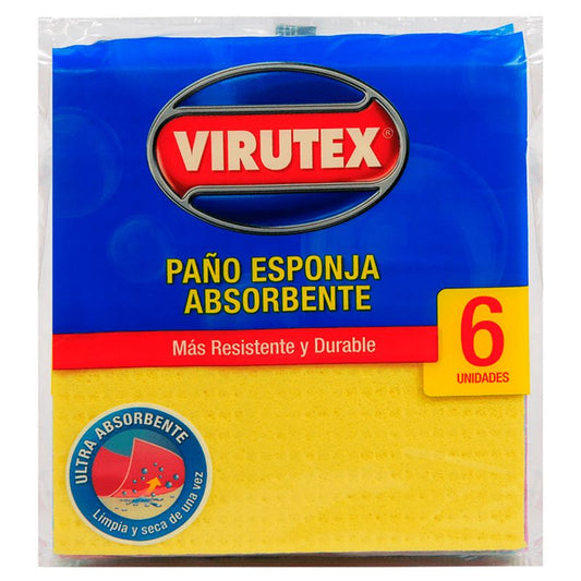 Paño Esponja Absorbente x6 Unidades - Virutex