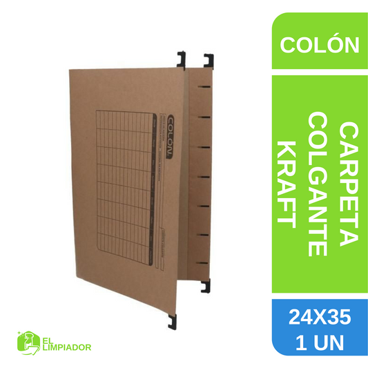 Carpeta Colgante Kraft con Fleje Plástico - Colón