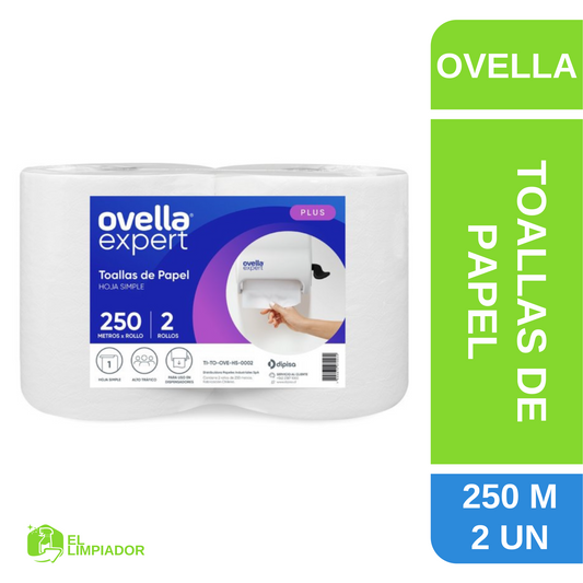 Toalla Papel Ovella Expert Hoja Simple 2x250 Metros Plus