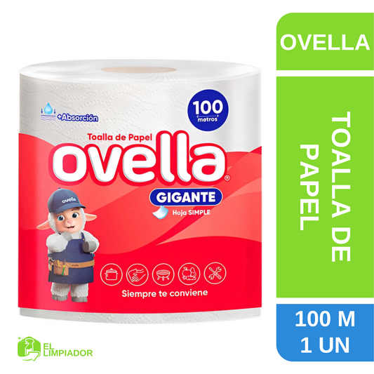 Toalla Papel Hoja Simple 100 Metros - Ovella