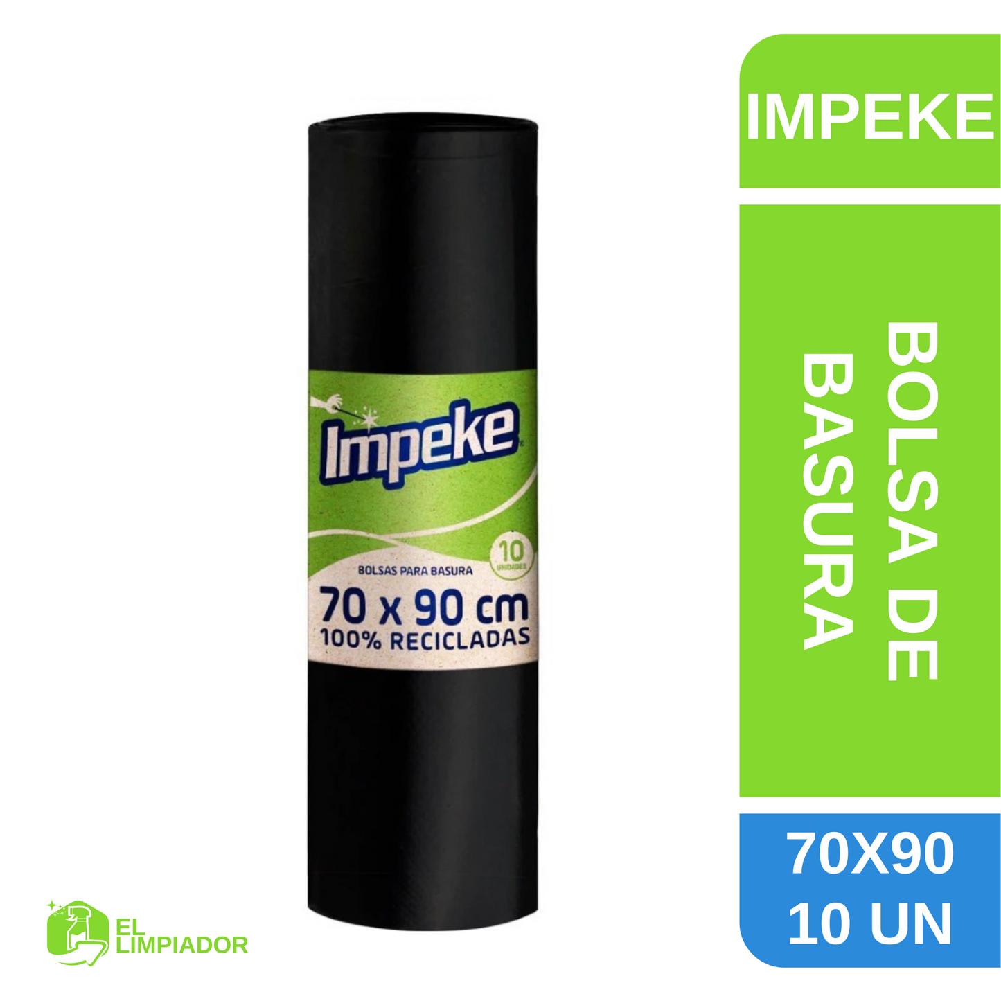 Bolsa de Basura 70x90 Cm 10 Unidades - Impeke