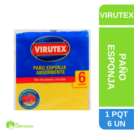 Paño Esponja Absorbente x6 Unidades - Virutex