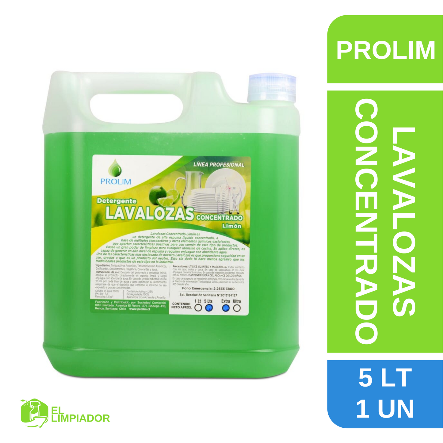 Lavalozas Concentrado aroma Limón 5 LT - Prolim