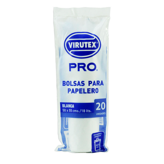Bolsa de Basura Blanca 50x55 Cm 20 Unidades - Virutex Pro