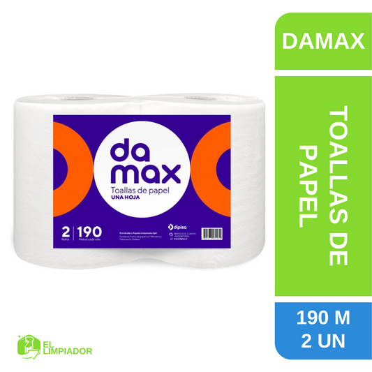 Toalla Papel Damax Hoja Simple 2x190 Metros