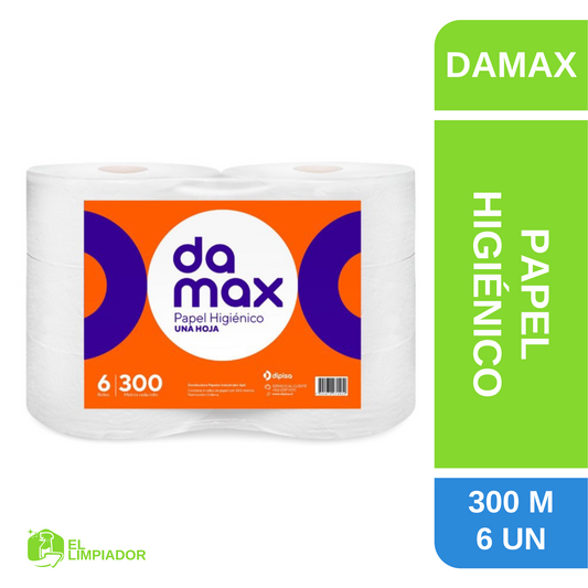 Higiénico Damax Hoja Simple 6x300 Metros