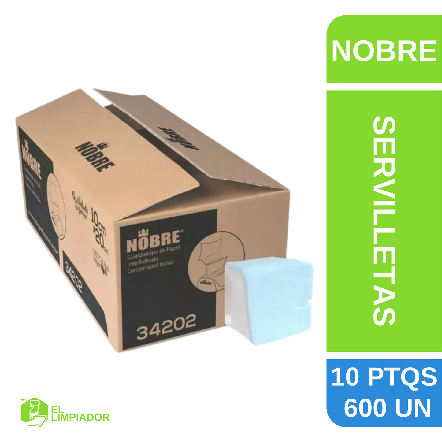 Servilletas Interfoliadas de Celulosa 6000 Unidades - Nobre