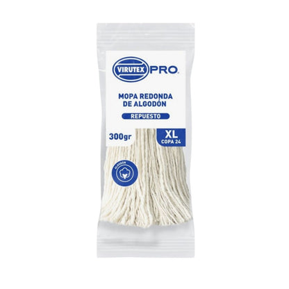 Repuesto Mopa Redonda de Algodón 300 GR - Virutex Pro