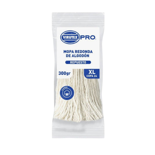 Repuesto Mopa Redonda de Algodón 300 GR - Virutex Pro
