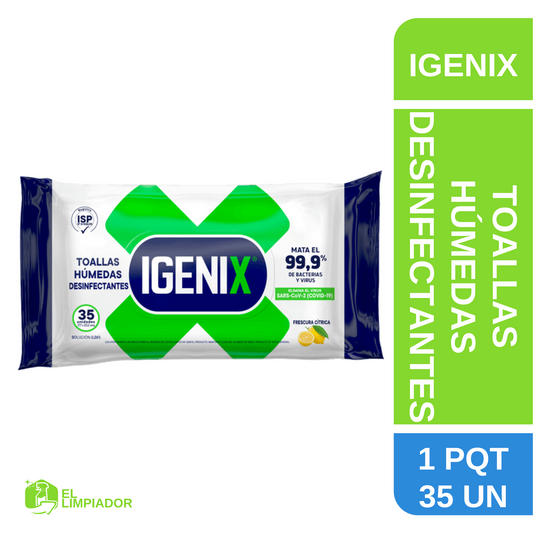 Toallas Húmedas Desinfectantes 35 Unidades - Igenix