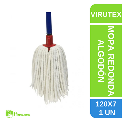 Mopa redonda Algodón con Mango - Virutex