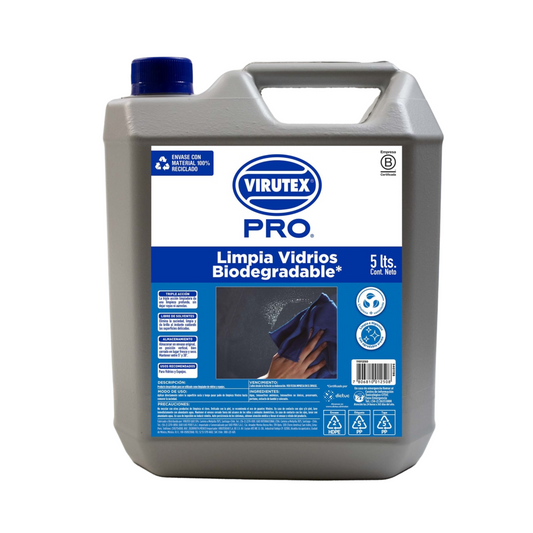 Limpiavidrios Biodegradable 5 LT - Virutex Pro