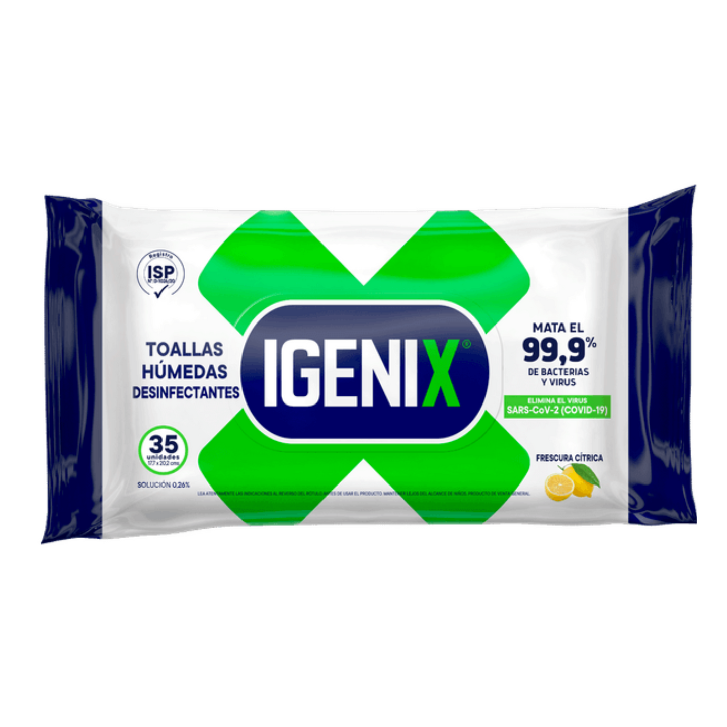 Toallas Húmedas Desinfectantes 35 Unidades - Igenix