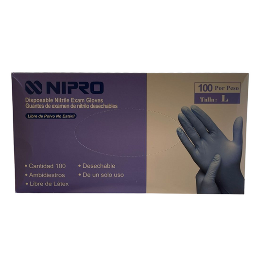 Guantes de Nitrilo Azul 100 Unidades - Nipro