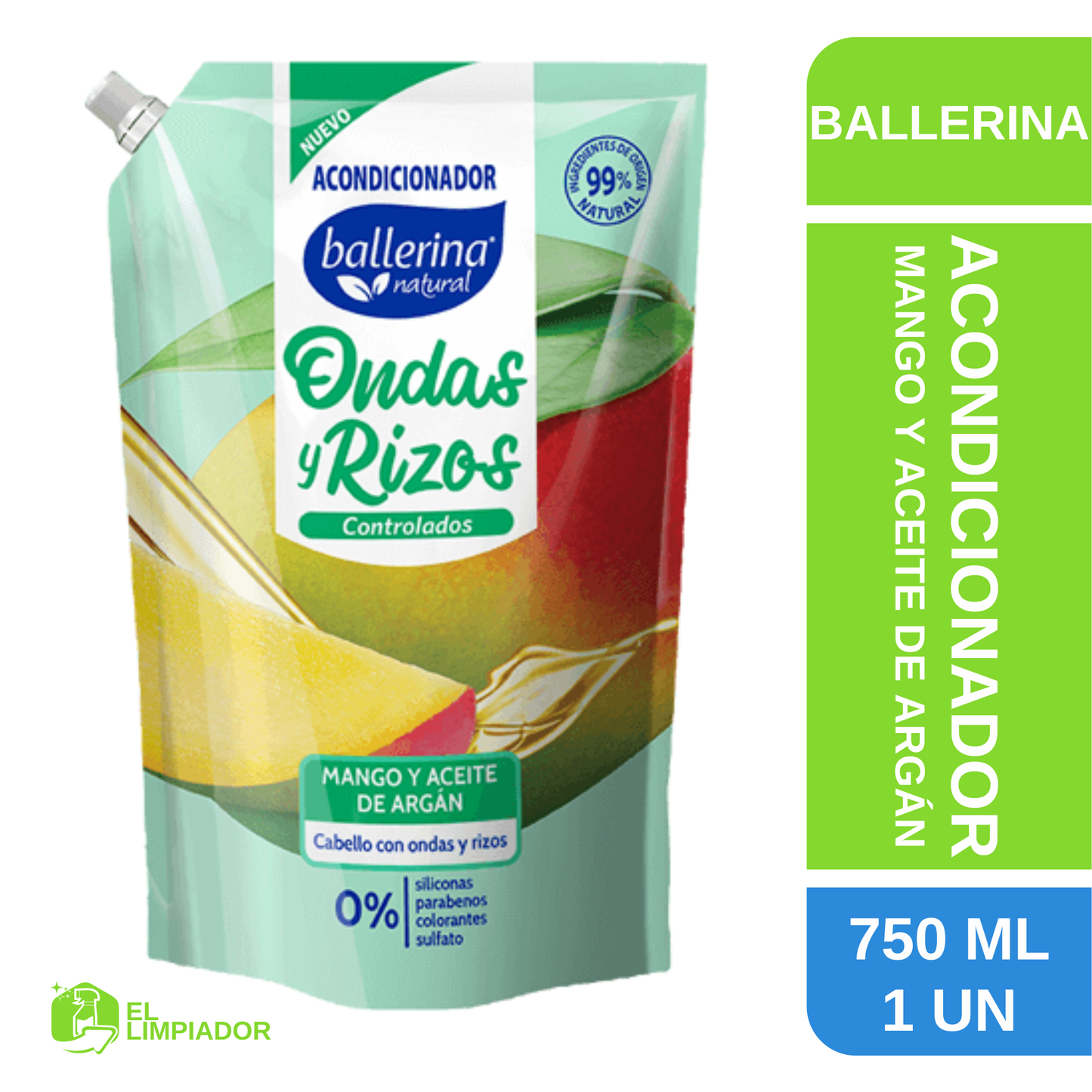 Acondicionador Ondas y Rizos Controlados Doypack 750 ML - Ballerina