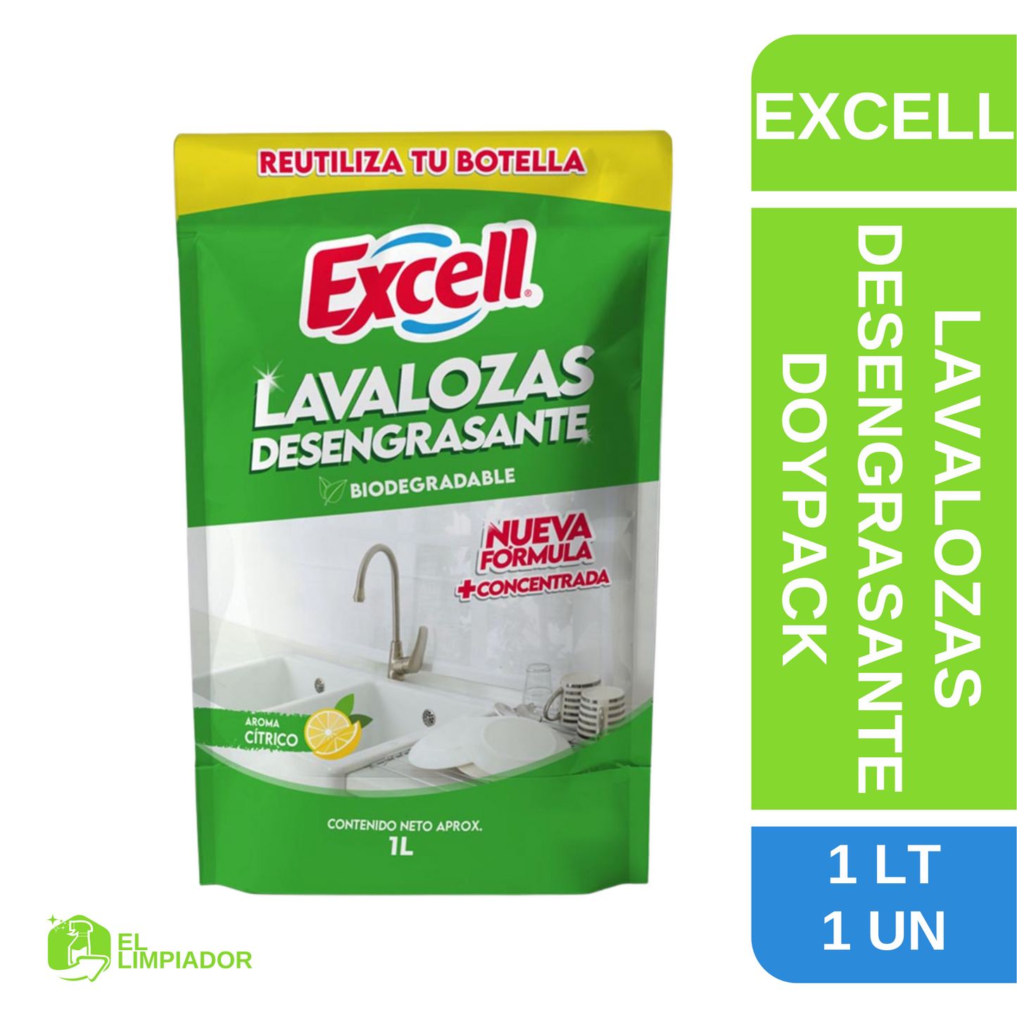 Lavalozas Desengrasante Doypack 1 Litro - Excell
