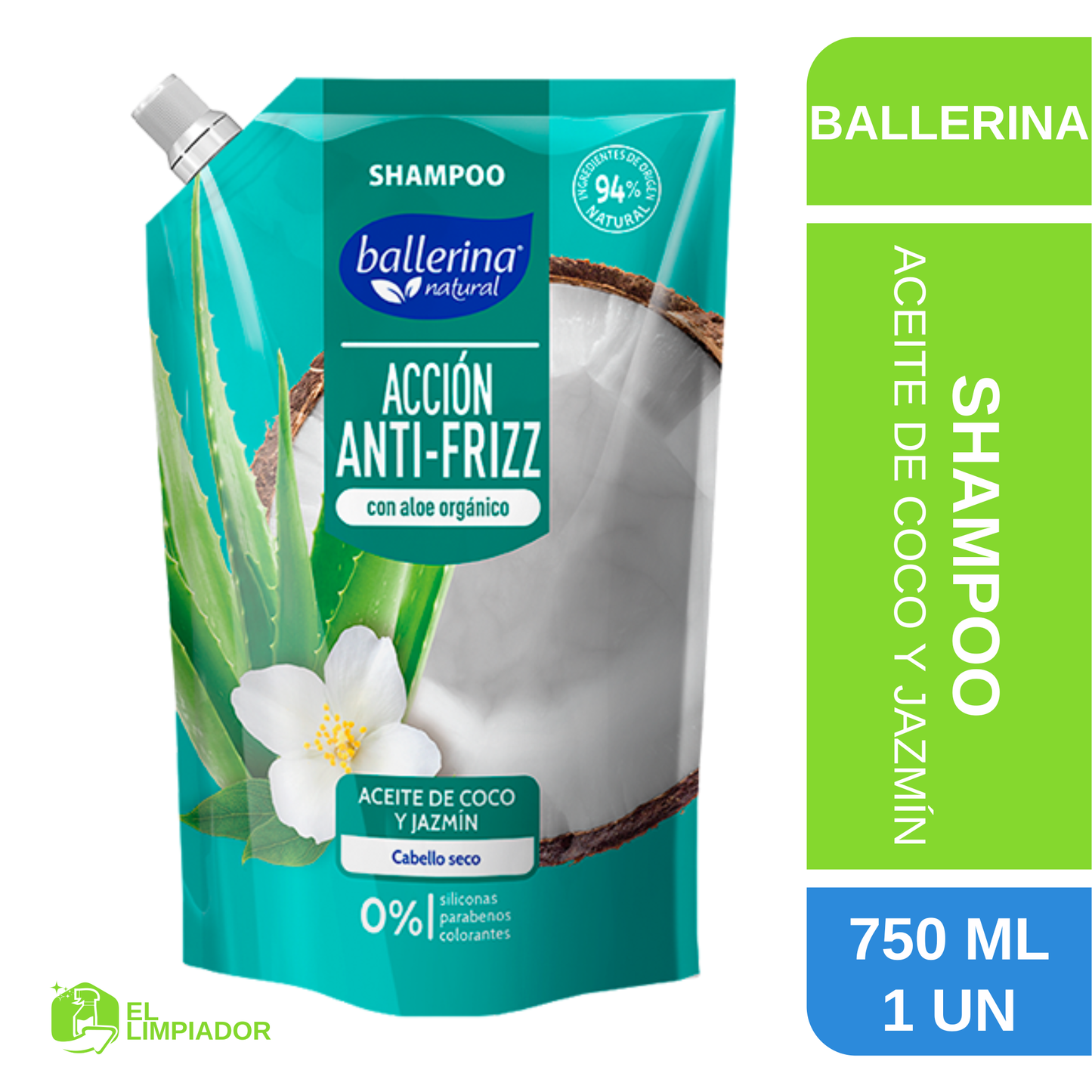 Shampoo Acción Anti-Frizz Doypack 750 ML - Ballerina