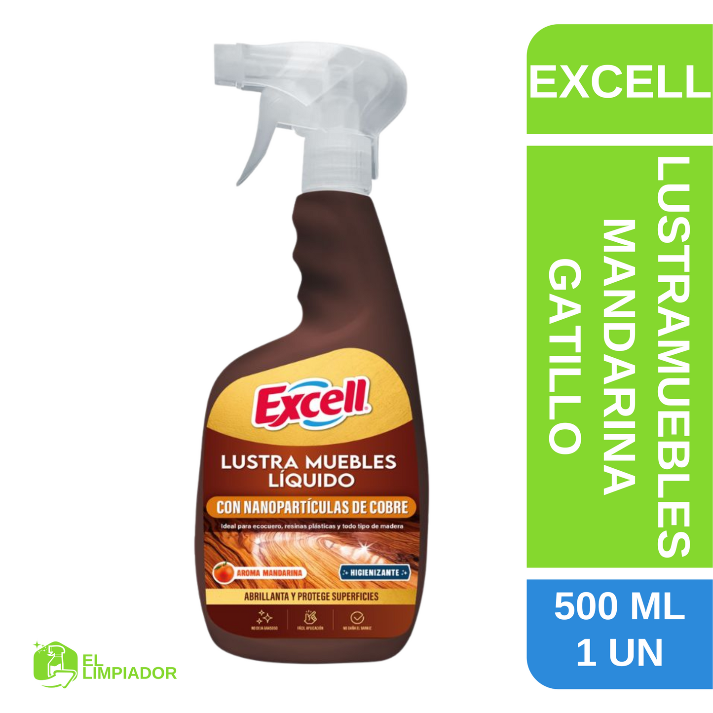 Lustramuebles Líquido Mandarina Gatillo 500 ML - Excell