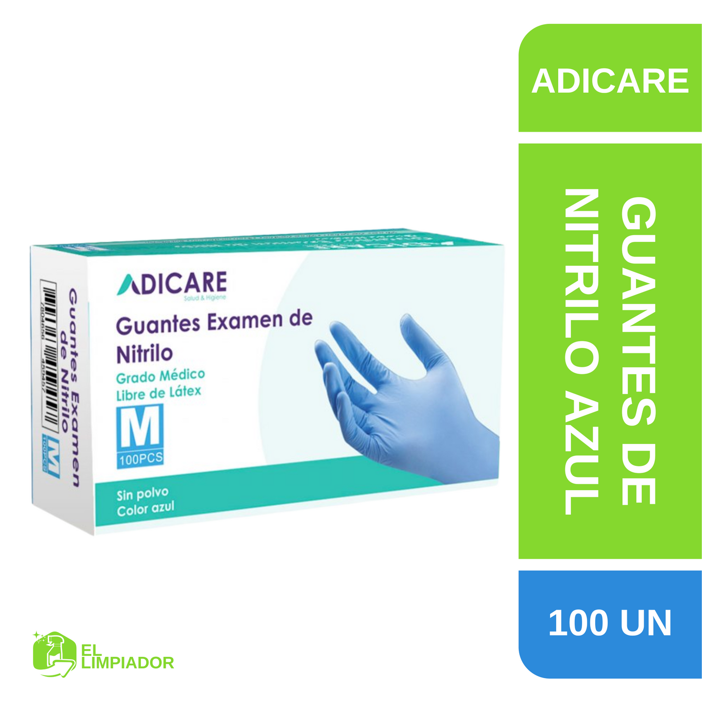 Guantes de Nitrilo Azul 100 Unidades - Adicare