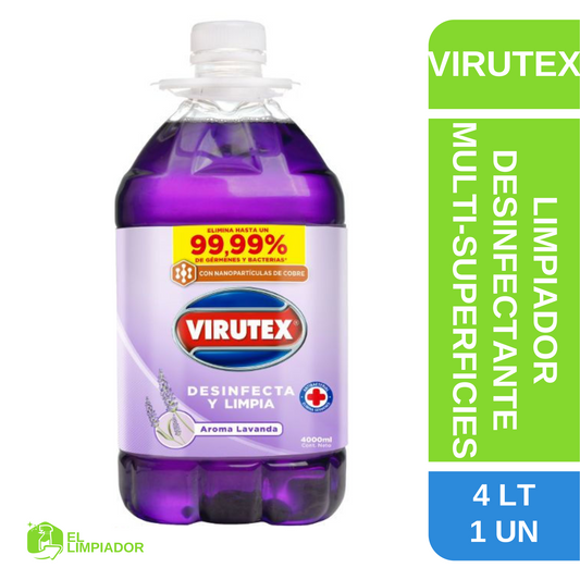 Limpiador Desinfectante Multi-Superficies aroma Lavanda 4 LT - Virutex