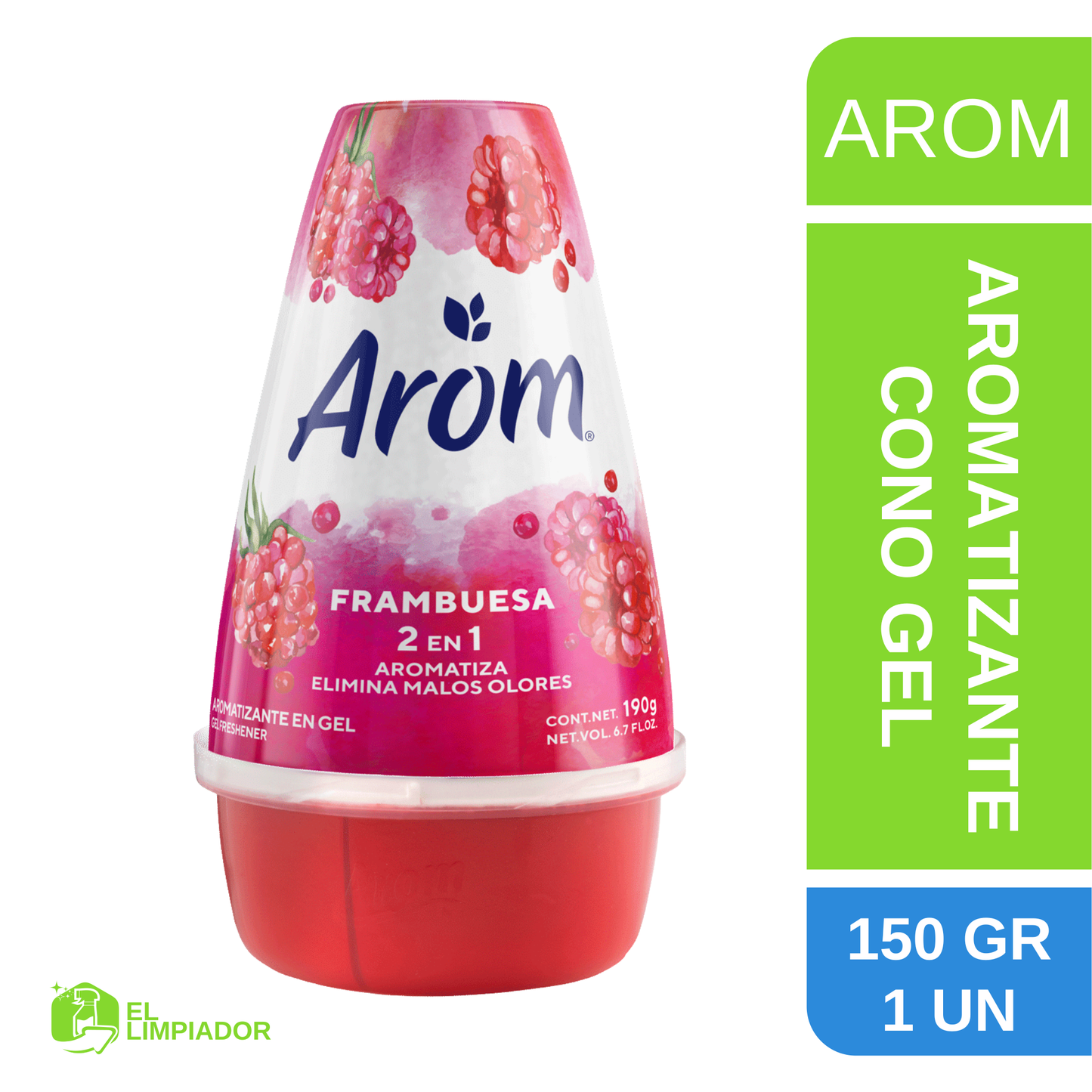 Aromatizante Cono Gel Frambuesa 150 Gr - Arom